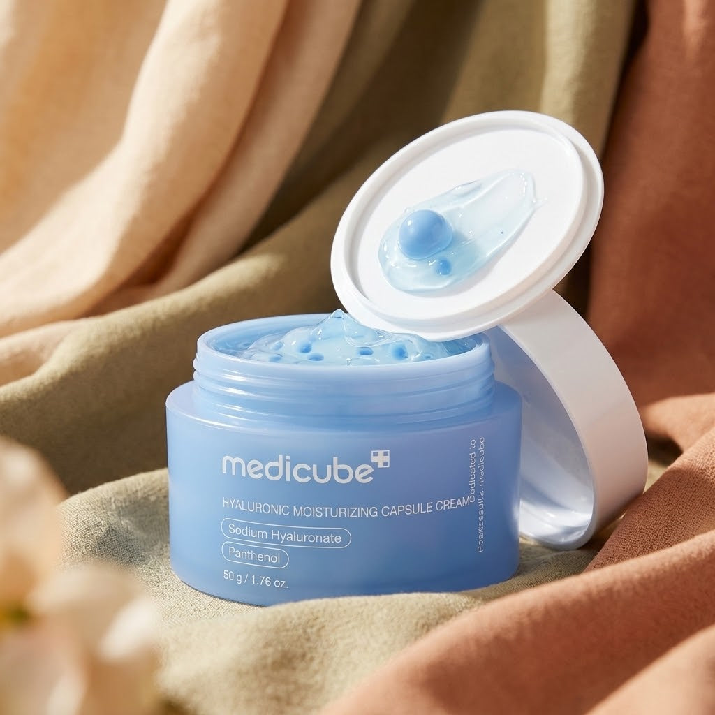 MEDICUBE hialuronskābes mitrinošais kapsulu krēms, 50 g