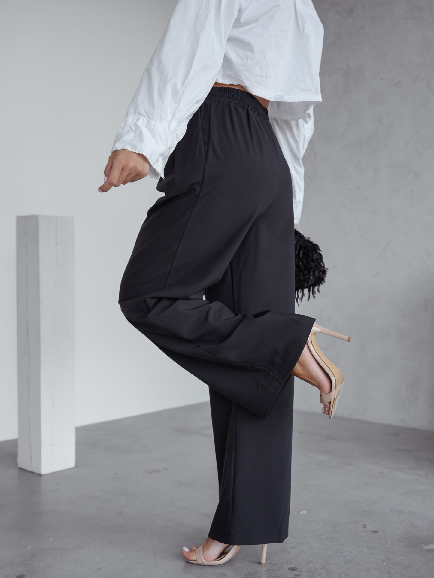 Black loose-fitting trousers