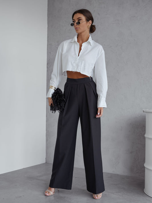 Black loose-fitting trousers