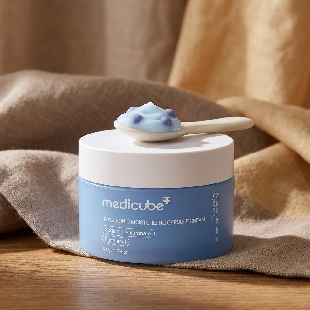 MEDICUBE hialuronskābes mitrinošais kapsulu krēms, 50 g